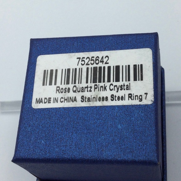 Sz 8 Genuine Carved Rose Quartz Flower Ring - Picture 6 of 6